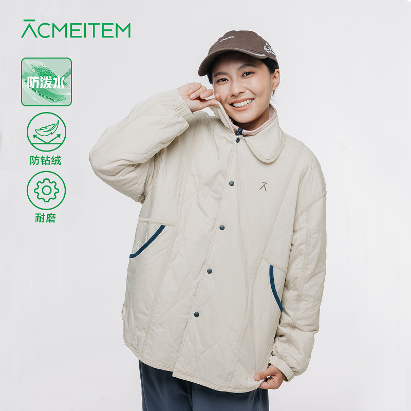 ACMEITEM爱棵米 户外秋冬耐磨防泼水夹棉衬衫休闲宽松翻领外套女