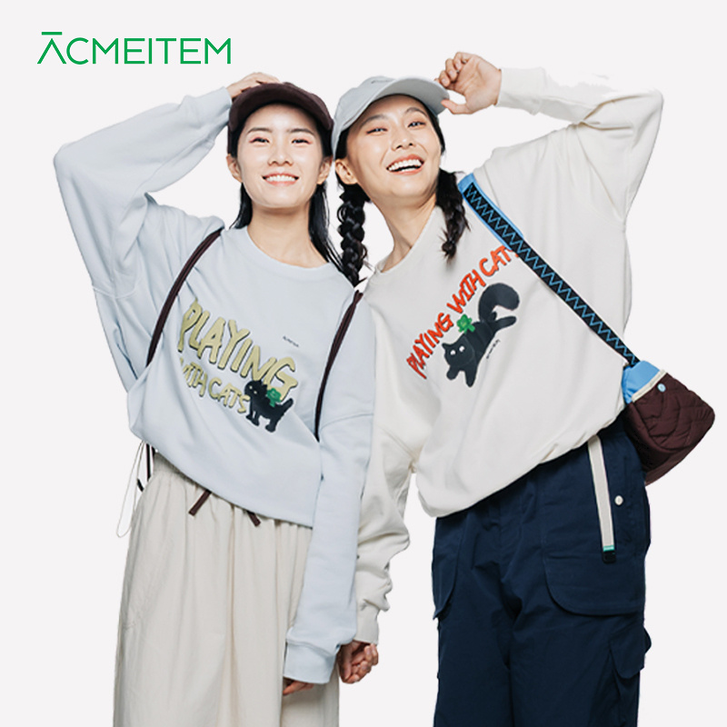 爱棵米户外休闲女士圆领套头卫衣