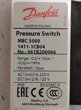 MBC5000 061B200066 # Danfoss//丹佛斯，传感器，气动阀
