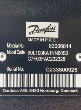 83006814 90L100KA1NN60S3C7F03FAC232328 # Danfoss液压泵