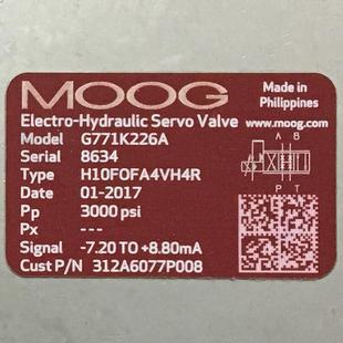 穆格 MOOG 比例伺服阀 H10FOFA4VH4R G771K226A