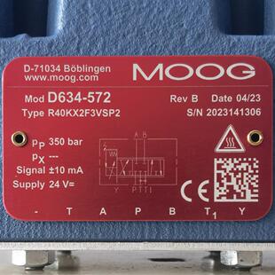 穆格 D634 MOOG R40KX2F3VSP2 比例伺服阀 572