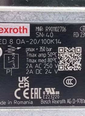 R901102706 HED8OA-2X/100K14 # Rexroth压力开关