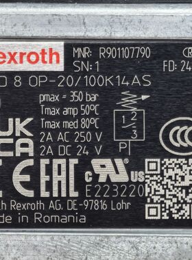 R901107790 HED8OP-20/100K14AS # Rexroth/力士乐，压力开关