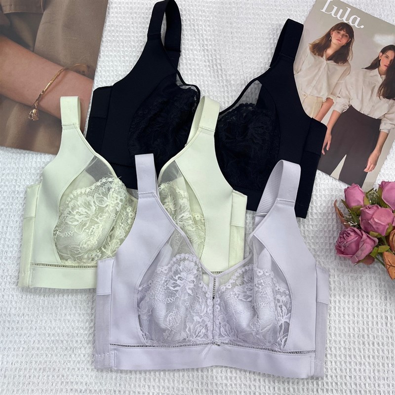 6117薄款固定杯大胸显小C杯舒适调整型文胸上托聚拢收副乳内衣女