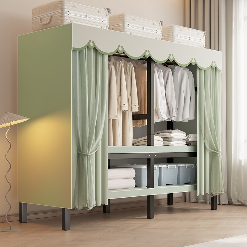 简易衣柜卧室家用折叠全钢架结实耐用收纳爆款柜子布衣柜加厚衣橱