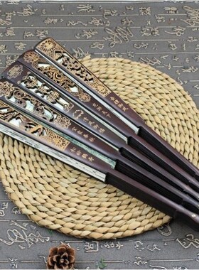 折扇男款男士竹子绢布折叠扇子随身携带扇风中式文玩古风中国风夏