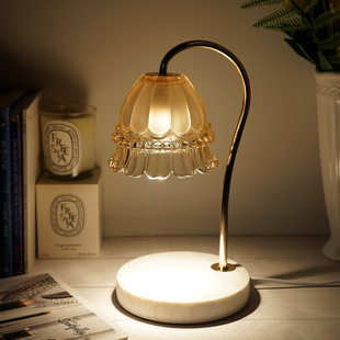 幽谷铃兰大理石香k薰融蜡灯融烛灯家居轻奢金属摆件烛台可调节灯