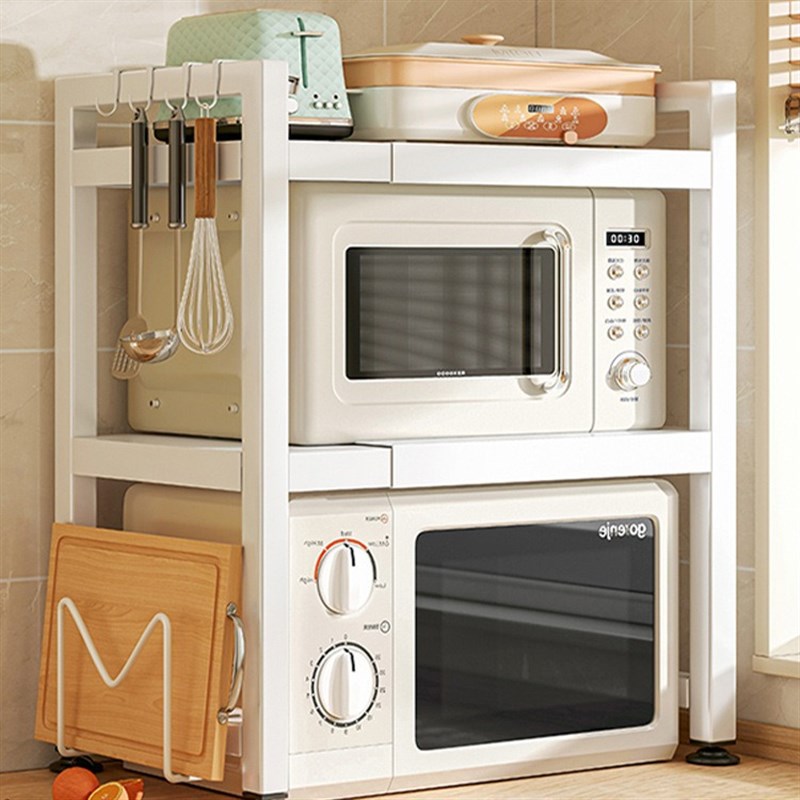 可伸缩厨房微波炉架子置物架多功能家用台面电饭锅烤箱收纳支架