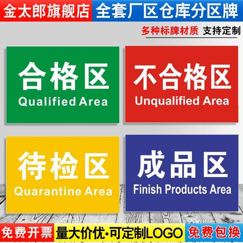工厂车间仓库标示标识牌区域划分指示吊牌分区标识牌亚克力科室牌