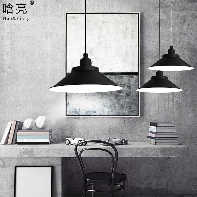 工矿厂房灯罩喇叭锅盖吊灯工业风办公室健身房创意个性平灯罩黑色,家装灯饰光源,客厅吊灯,淘宝优惠券,粉丝福利购,淘宝优惠卷
