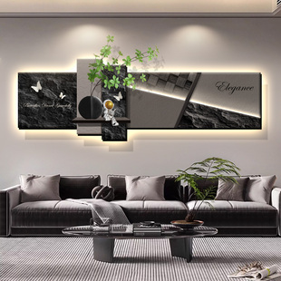 意式极简客厅装饰画轻奢高级感沙发背景墙抽象挂画2025新款壁灯画