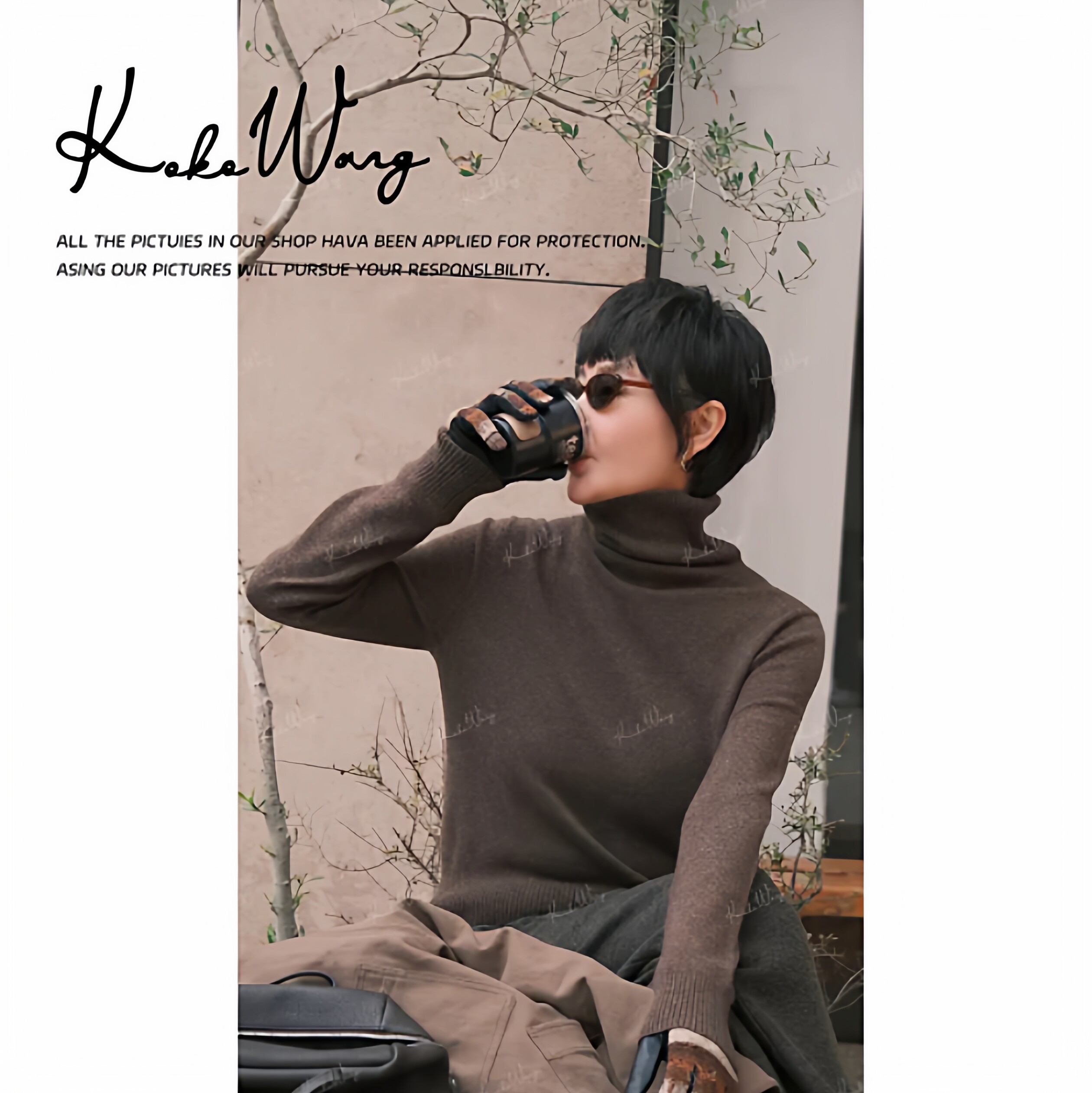 KOKOWANG高领优雅风100%山羊绒