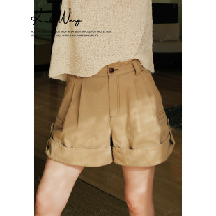 直筒短裤 KOKO 卷边气质显瘦休闲工装 早春新款 N0015L30K02 WANG