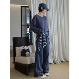 WANG N5576C05T03 春夏慵懒风抽绳卫裤 显瘦卫衣套装 时尚 KOKO