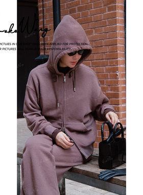 KOKO WANG【深绒】秋冬慵懒风天丝羊毛混纺软糯时尚套装N2445J05H