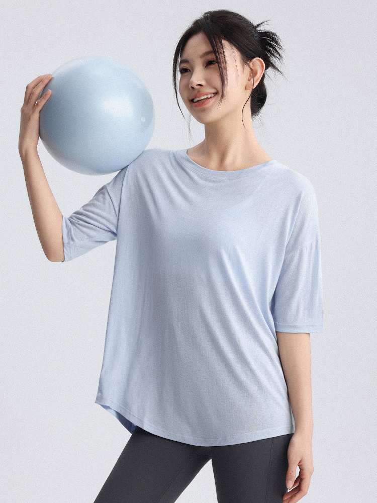 Beautiful Yoga Tops, Sports Cover-Ups, 2025 New Short-Sleeved Fitness Clothes, Loose Pilates Training Clothes, Running Summer