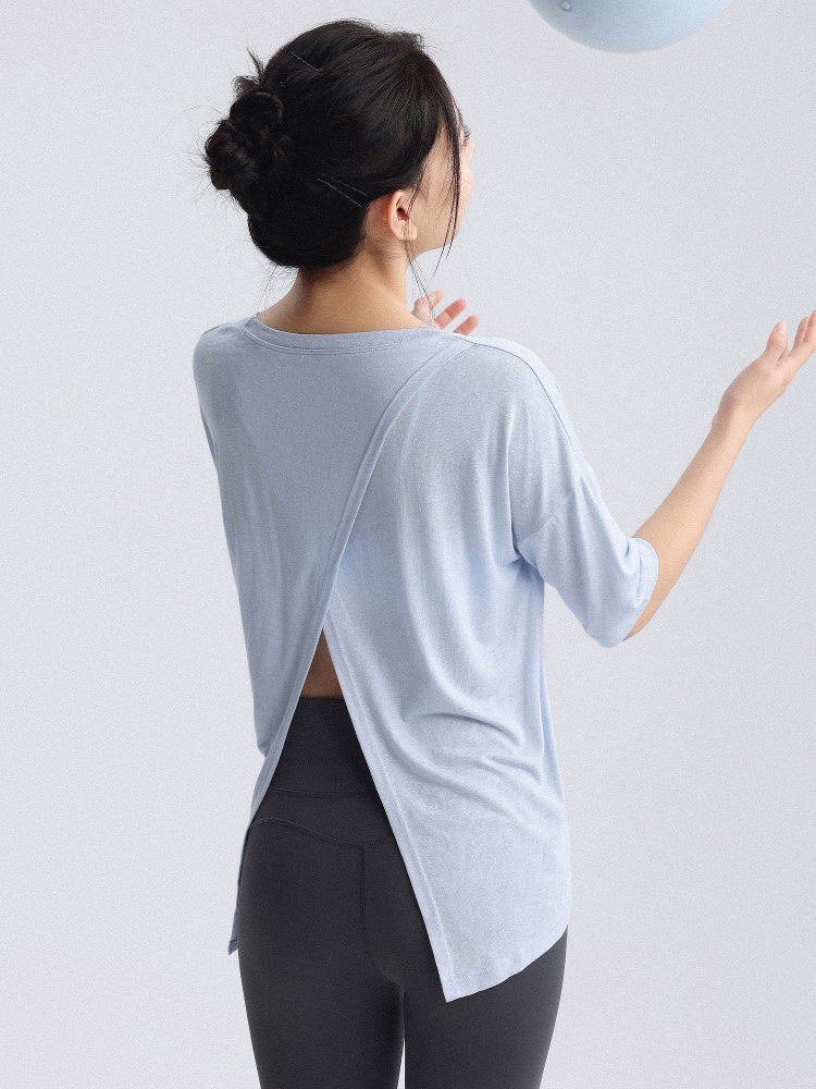 Beautiful Yoga Tops, Sports Cover-Ups, 2025 New Short-Sleeved Fitness Clothes, Loose Pilates Training Clothes, Running Summer