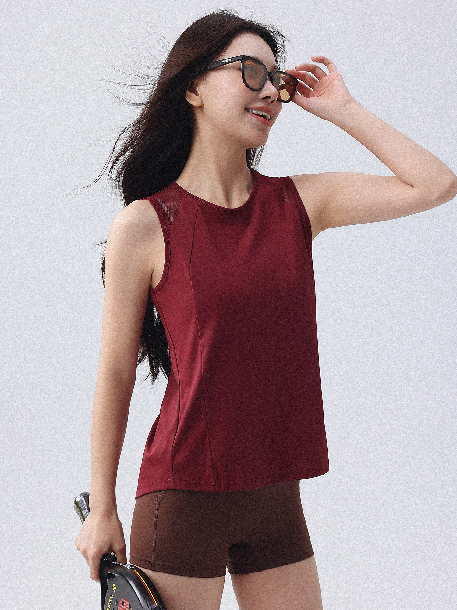 Loose Yoga Vest Women's Sports Cover-Up Quick-Drying Breathable Sleeveless Fitness Clothing Running Tennis Vest Training Clothing Summer