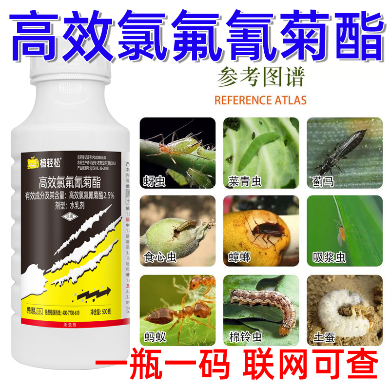 蚂蚱蝗虫杀虫药蚱蜢草蜢蔬菜菜蛾菜青虫正品杀虫剂高效氯氟氰菊酯
