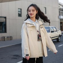 初中生春b装休闲外套2025新款高中学生工装冲锋衣少女大童春秋风