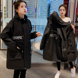 春秋中y長款 新2021年氣質(zhì)加肥加大200斤 寬松風(fēng)衣外套女裝 胖MM大碼