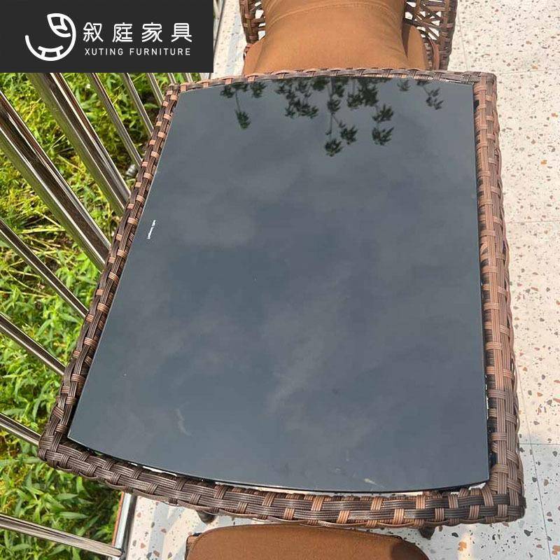 户外阳台休闲桌藤椅三件台套庭院茶椅组合桌休25-04-01闲小茶几露