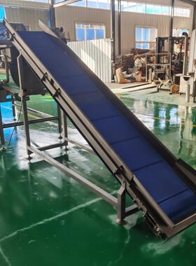 供应物粒料爬坡输送送机卸货上料提颗升机斗式斜坡RXG上料皮带线