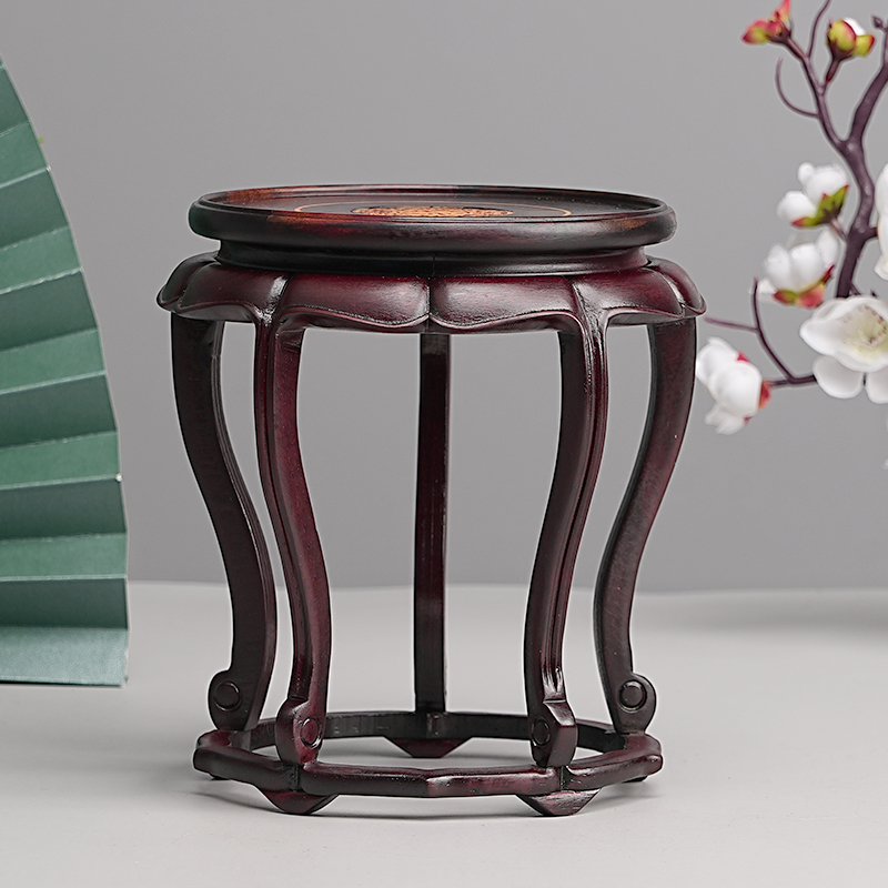 红酸枝香几底座圆形底座增高底托