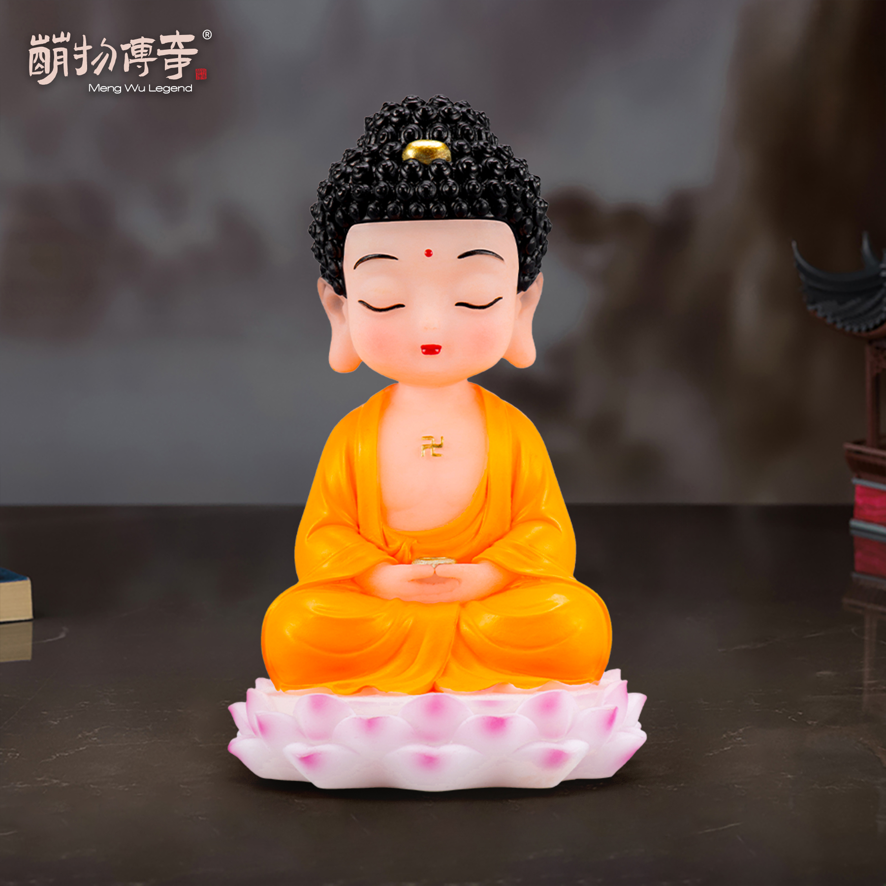萌趣Q版如来菩萨佛像情绪稳定桌面小摆件中式家居禅意装饰品礼物