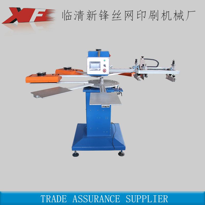 山东厂家2色8工位T恤商标布料印刷机小产品唛头机平面