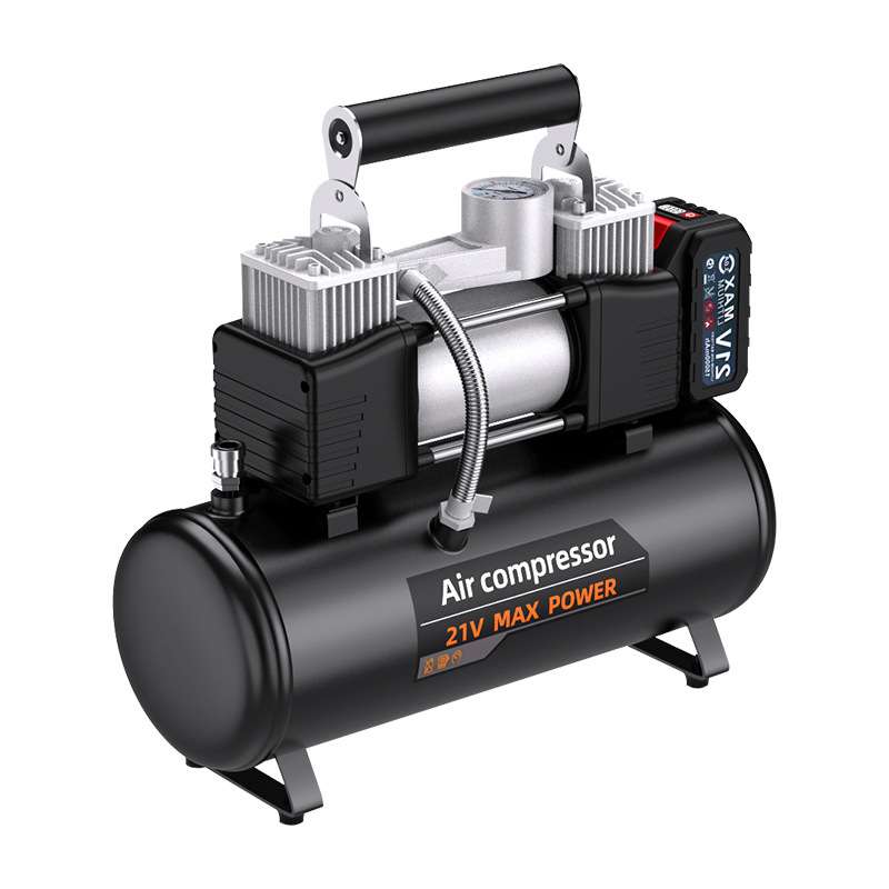 24v小型空压机便携式木工双缸充气泵车载直流电车家用高压储气罐