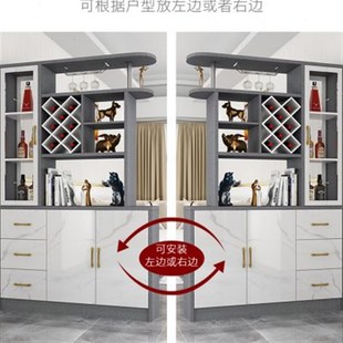 柜一体客厅隔断屏风柜现代简约进门酒柜间厅 实木板入户玄h关柜鞋