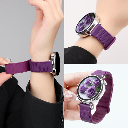 适用于华为gt5表带硅胶磁吸智能手表GT5pro/gt4腕带工字款gt3替换带watch4pro夏天gt2e高级个性女生运动新款