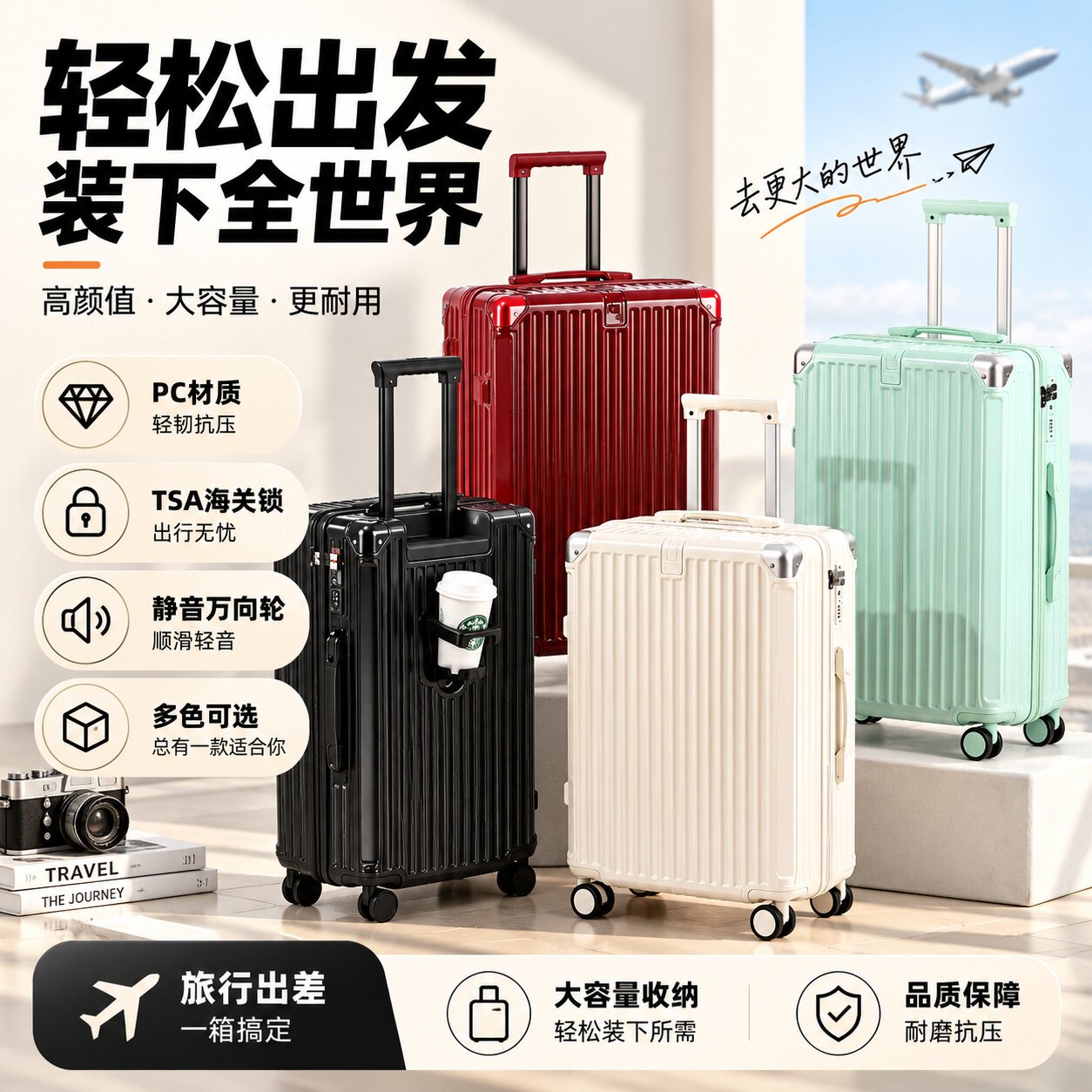 20寸万向轮TSA锁登机密码箱