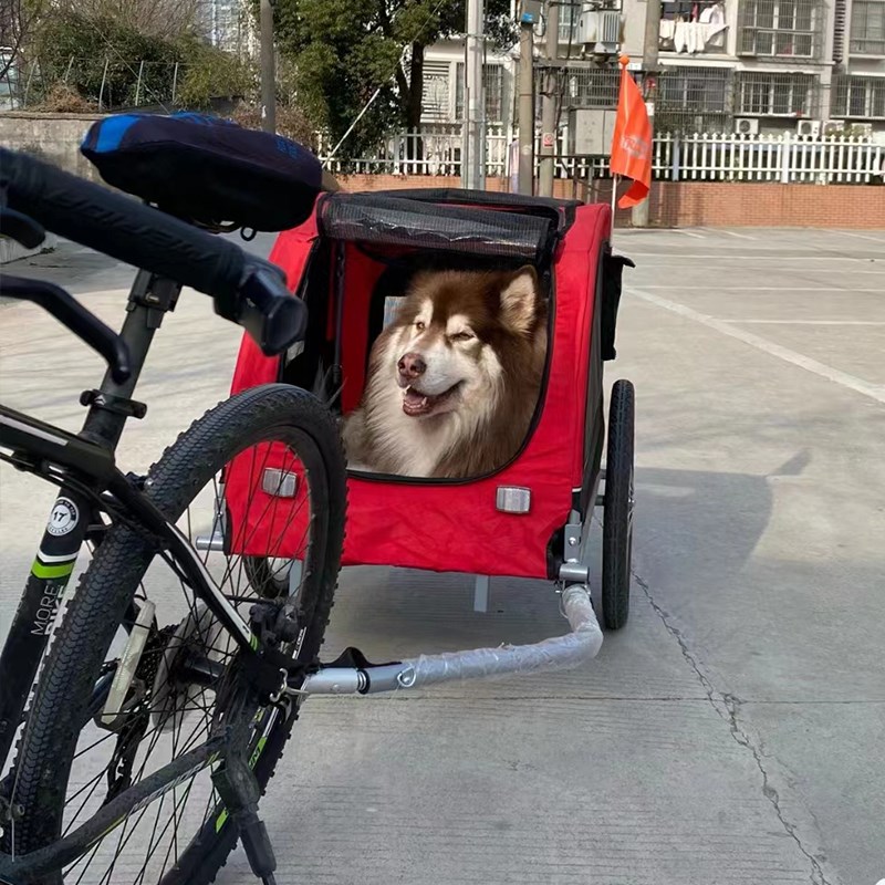 便携外出大c型宠物自行车拖车猫狗狗推车户外骑行旅行拉货拖挂车