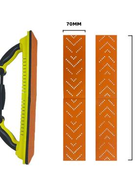 跨境直供无尘打磨聚酯薄膜砂纸 400*70mm长方形多孔背绒橙色砂纸