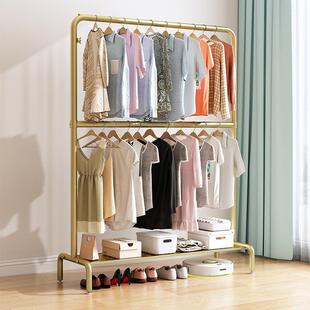 衣架落地上下双层摆摊衣服展示架两层挂衣架服装店双层展示架家用