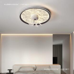 可摇头风扇灯6档风速卧室吸顶灯简约客厅餐厅云雾超薄隐形电扇灯