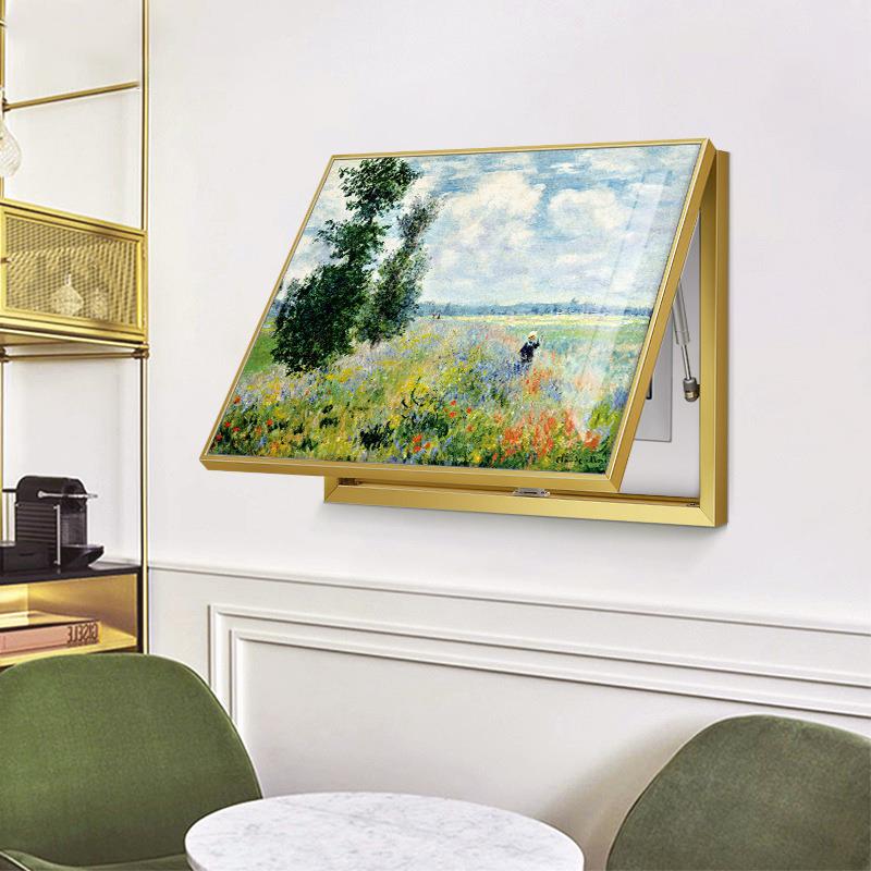 莫奈梵高电表箱装饰画现代简约高级感配电箱免打孔电闸箱遮挡挂画