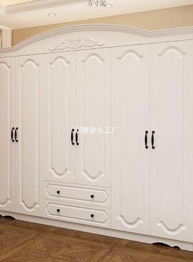 衣柜现代简约家用卧室白色女生柜木质四五六门欧式组装大衣橱