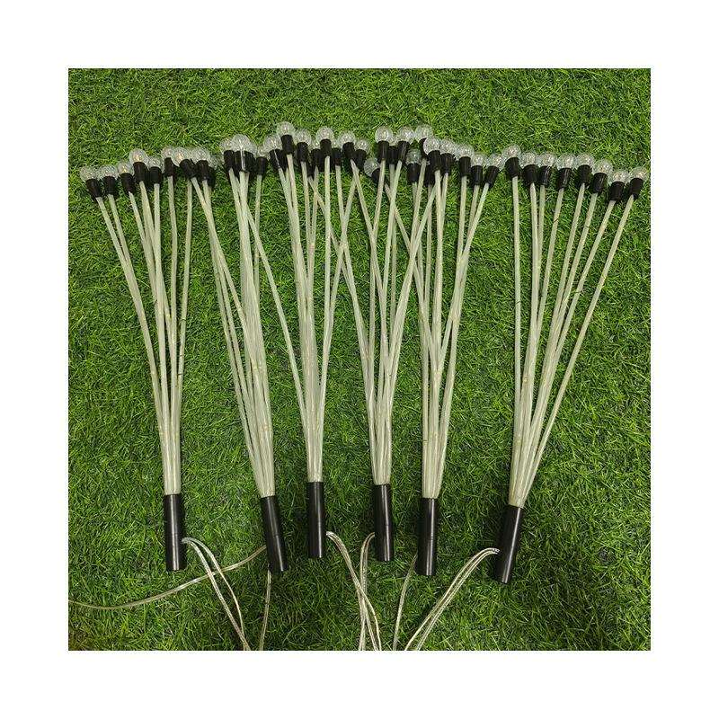 新款太阳能摇摆灯一托四星爆萤火虫灯户外太阳能草坪灯花园装饰灯