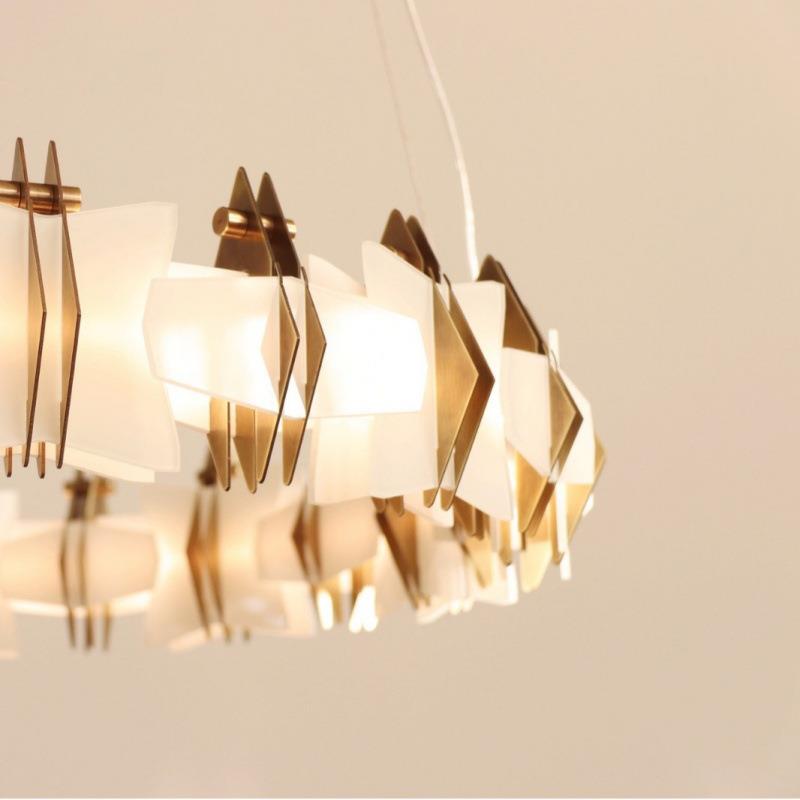 餐厅吊灯led后现代简约网红饭厅灯餐桌创意镂空客厅意式轻奢灯具