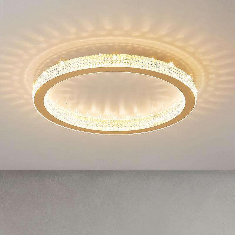 主卧室灯led吸顶灯具现代简约大气家用仿水晶轻奢北欧房间灯圆形