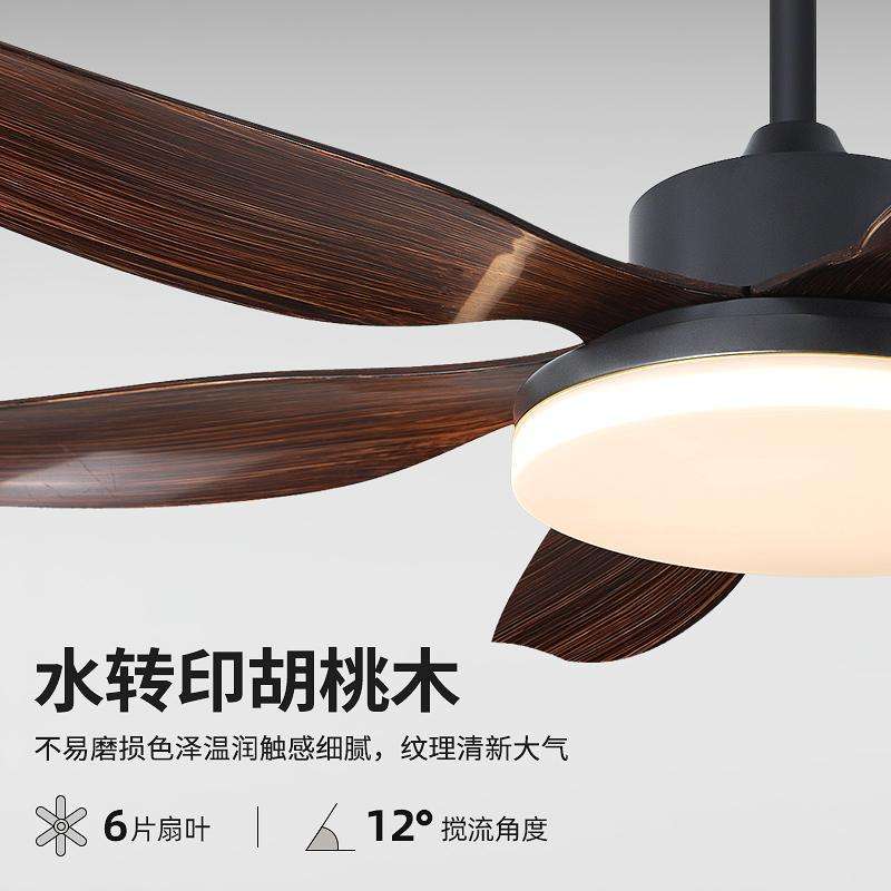 中古餐厅风扇吊灯2025新款简约现代复古静音大尺寸客厅餐桌电扇灯