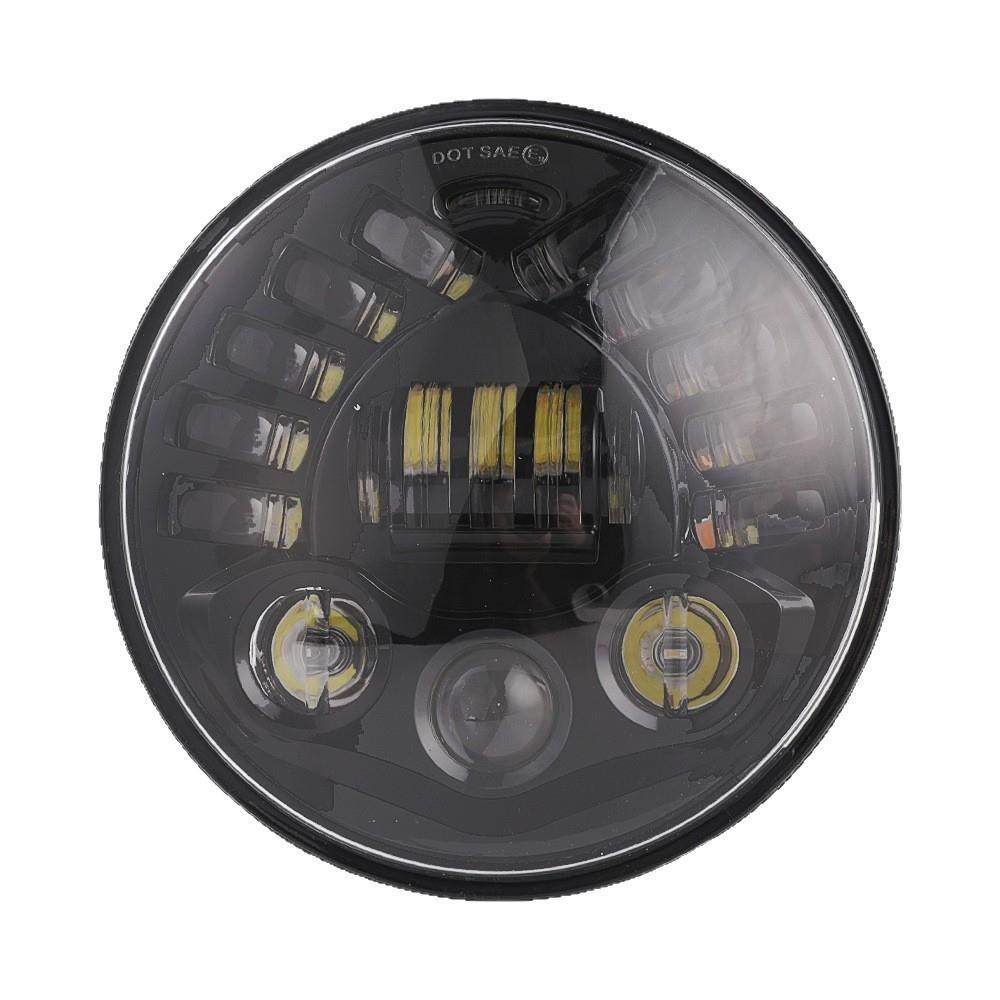 新款led前照灯强光防水7寸牧马人哈雷前照大灯改装车灯远近光透镜