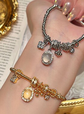 冰透琉璃四叶草算盘珠盘缠手链