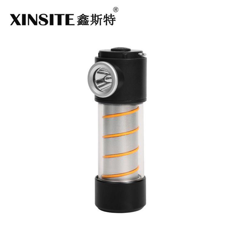 跨境新款LED露营灯户外便携照明电筒铝合金款带支架灯塔露营灯