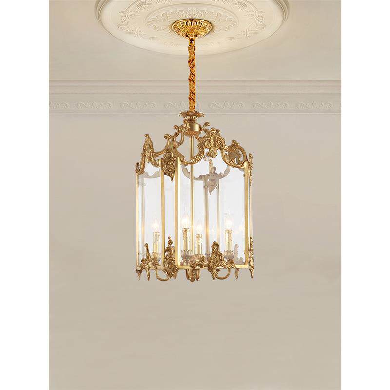 欧式全铜吊灯法式别墅客厅餐厅灯新古典奢华过道走廊入户玄关灯具