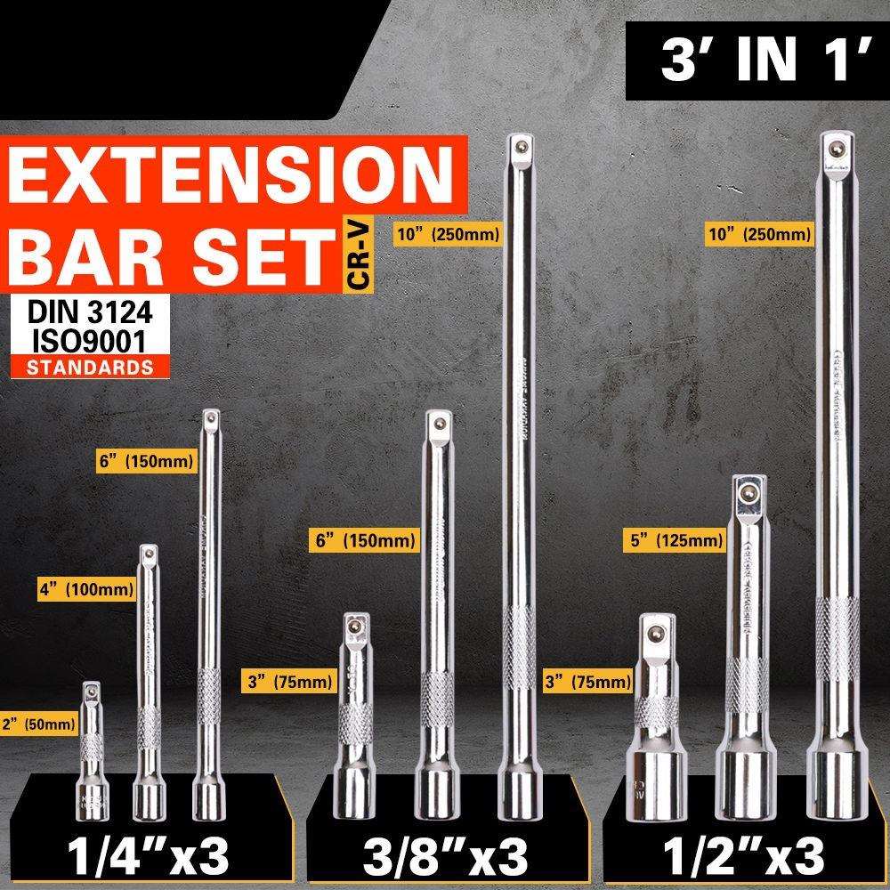 941889pc驱动扩展件加长杆棘轮套筒扳手工具套装28*20**3，1274g